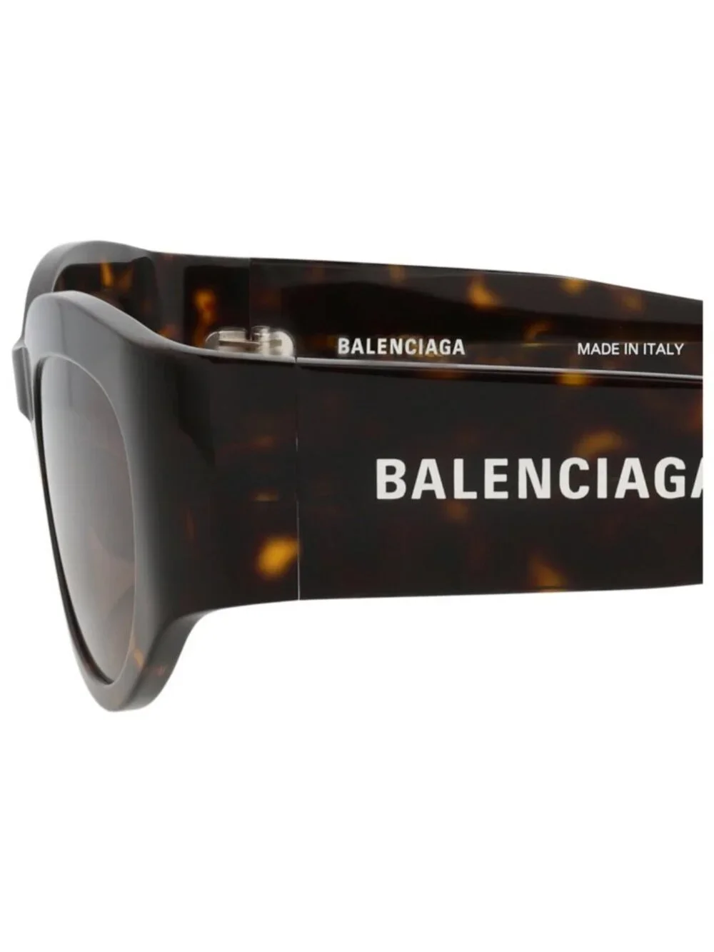 New Balenciaga Women's Sunglasses Round Oval Recycled Acetate Frame Havana Brown